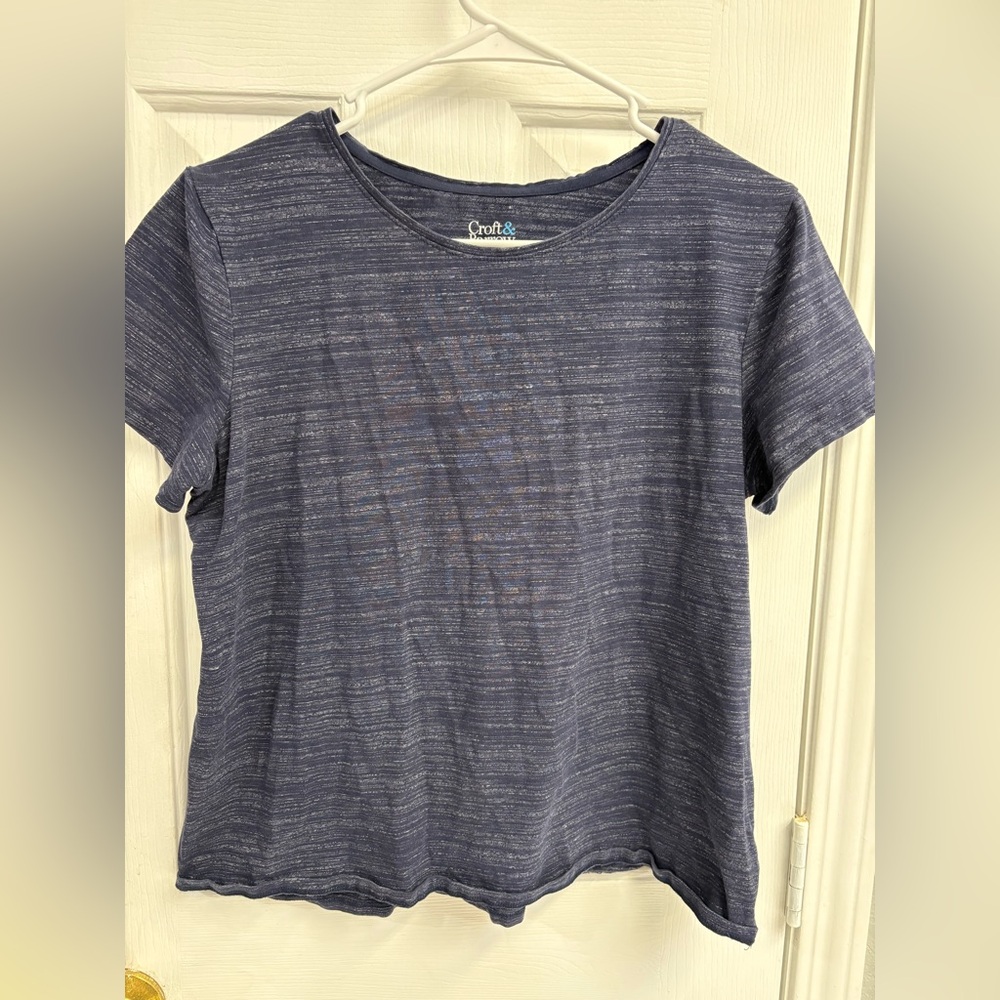 croft & barrow Women's Navy Short Sleeve Tee